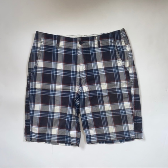 Old Navy Men’s Casual 10 in Plaid Checkered Blue Multi Pocket Shorts, Sz… - Picture 2 of 6